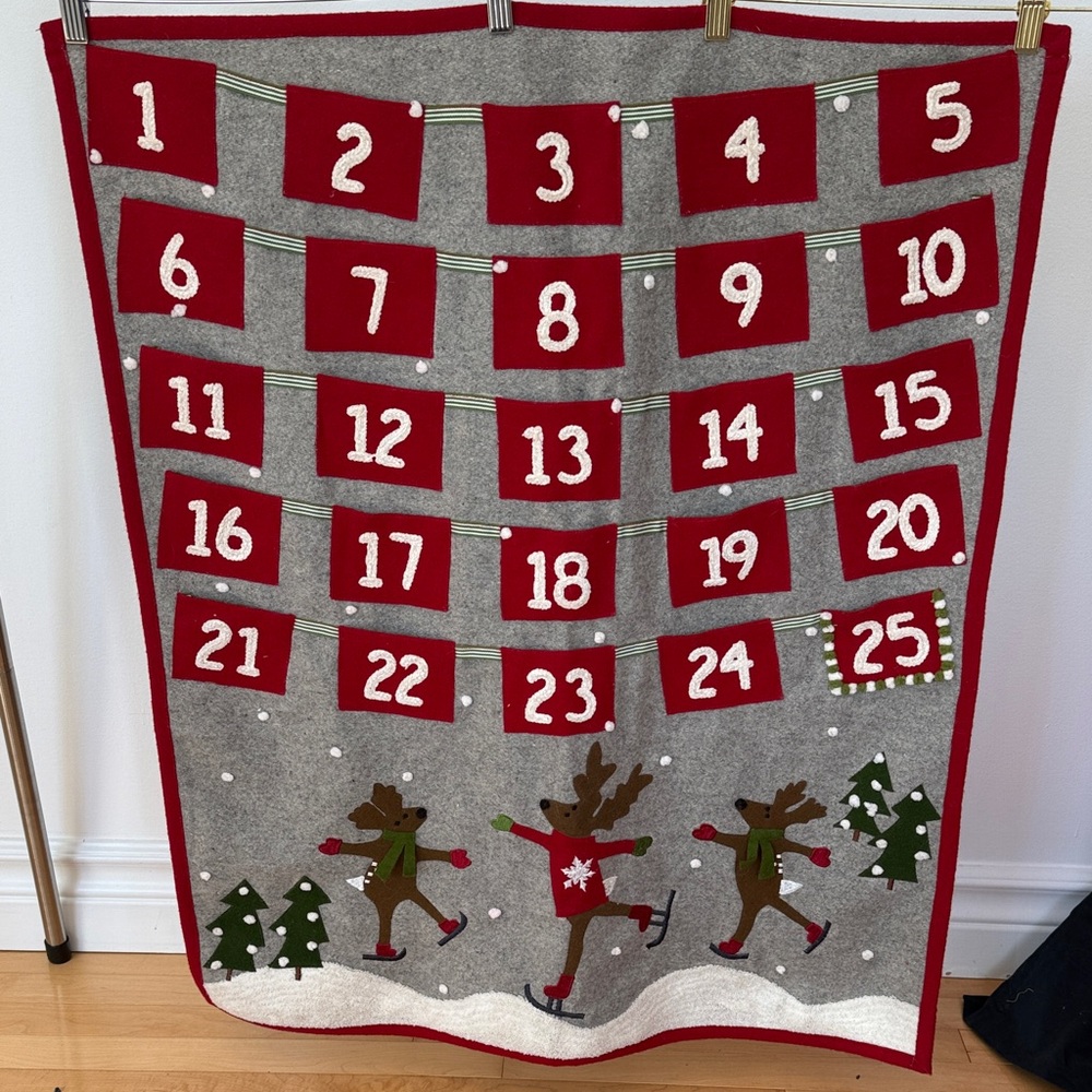 Crate&Barrel Red and Gray Holiday Advent Calendar